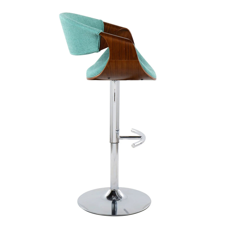 Curvo - Mid Century Modern Adjustable Barstool With Swivel With Rounded T Footrest (Set of 2) by Unique Piece Furniture