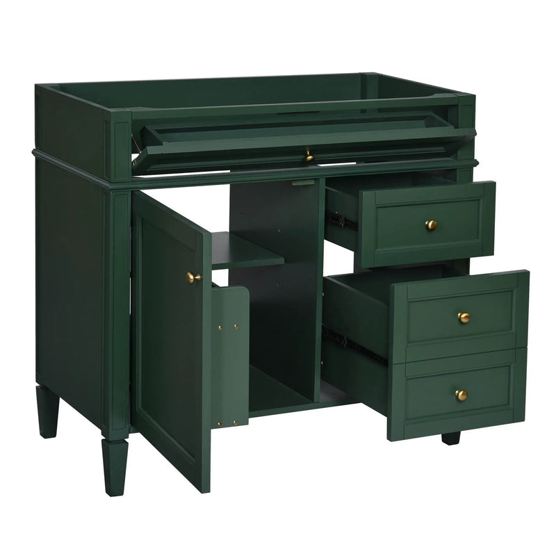 Bathroom Vanity With 2 Drawers And Tip-Out Drawer, Storage Cabinet by Unique Piece Furniture
