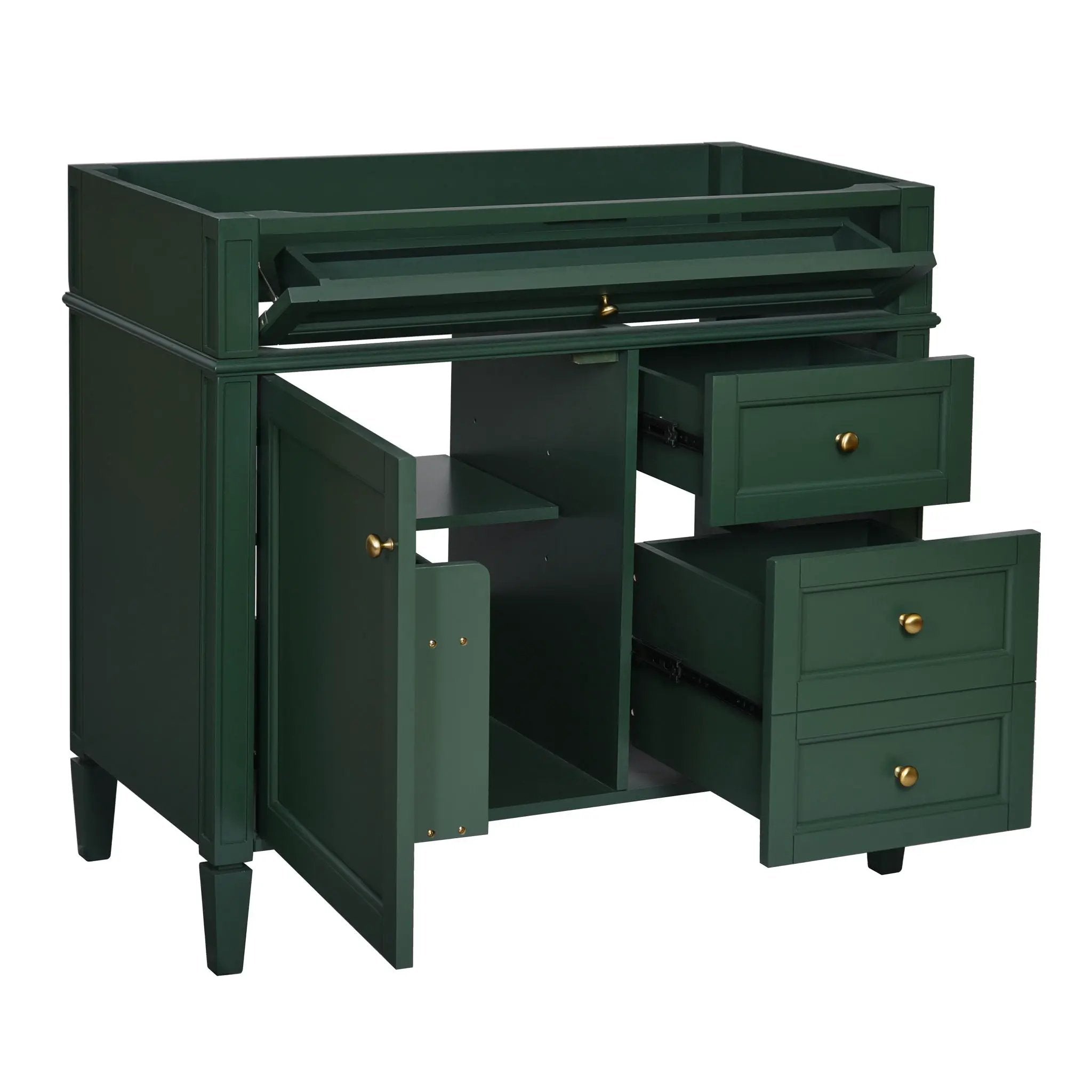 Bathroom Vanity With 2 Drawers And Tip-Out Drawer, Storage Cabinet
