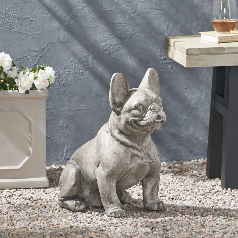 Dog Garden Sculpture, Outdoor French Bulldog Statue by HouseOfZazla