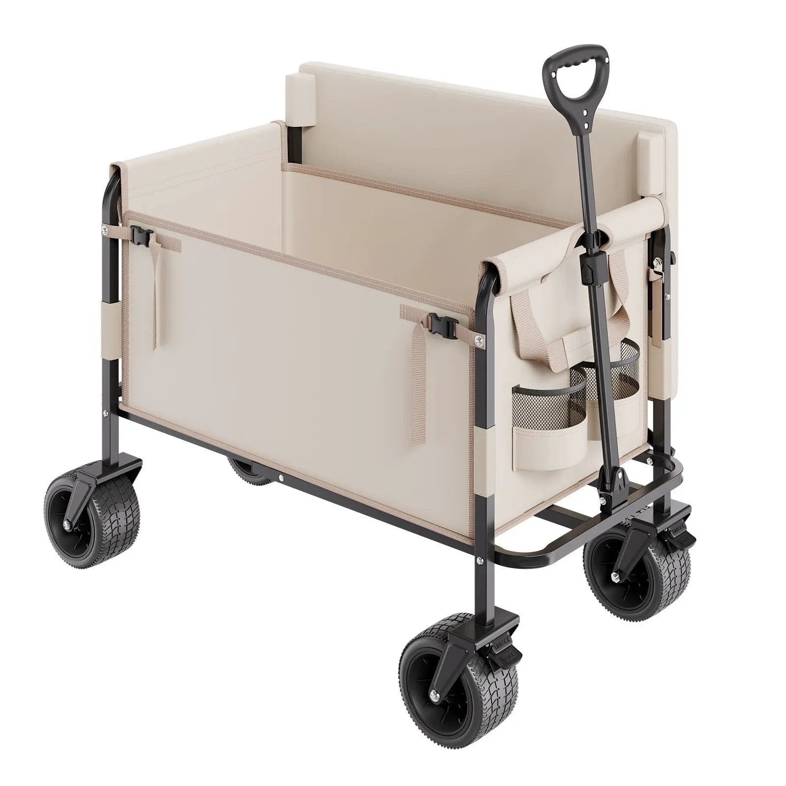Foldable Wagon Cart Converts to Bench 550lb Load & 220L Utility Wagon for Camp by HouseOfZazla