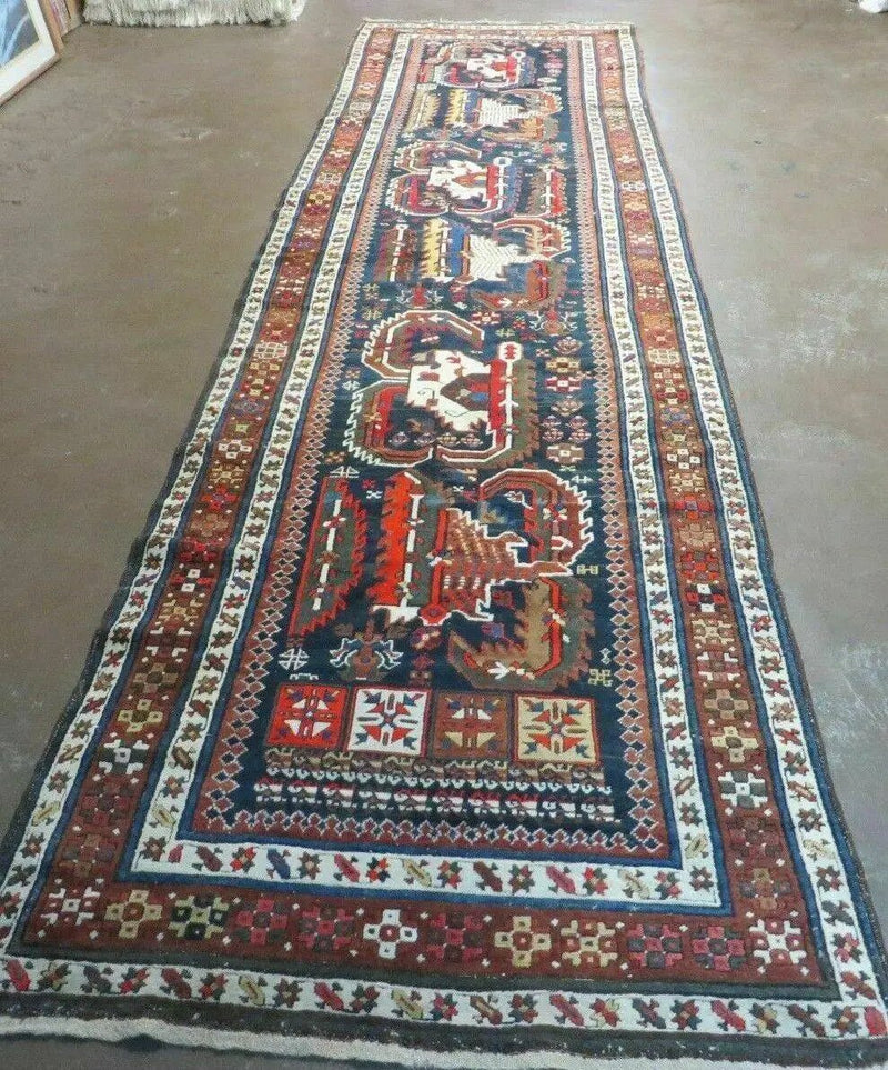 3' 7" X 14' Antique Handmade Caucasian Wool Rug Carpet Nice by Jewel Rugs