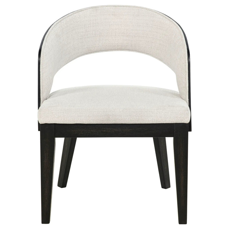 Leandro Upholstered Dining Arm Chair Cream (Set of 2) by Unique Piece Furniture