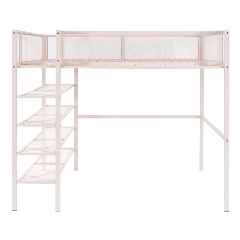 Loft Bed With 4 Tier Shelves And Storage by Unique Piece Furniture