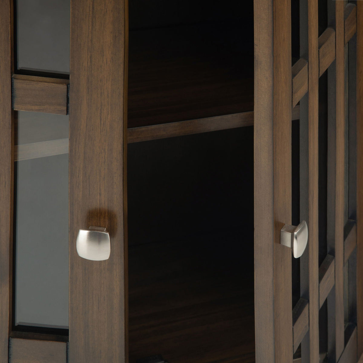 Low Storage Media Cabinet with Adjustable Shelves - Rustic Natural Aged Brown, photo 3 of 9