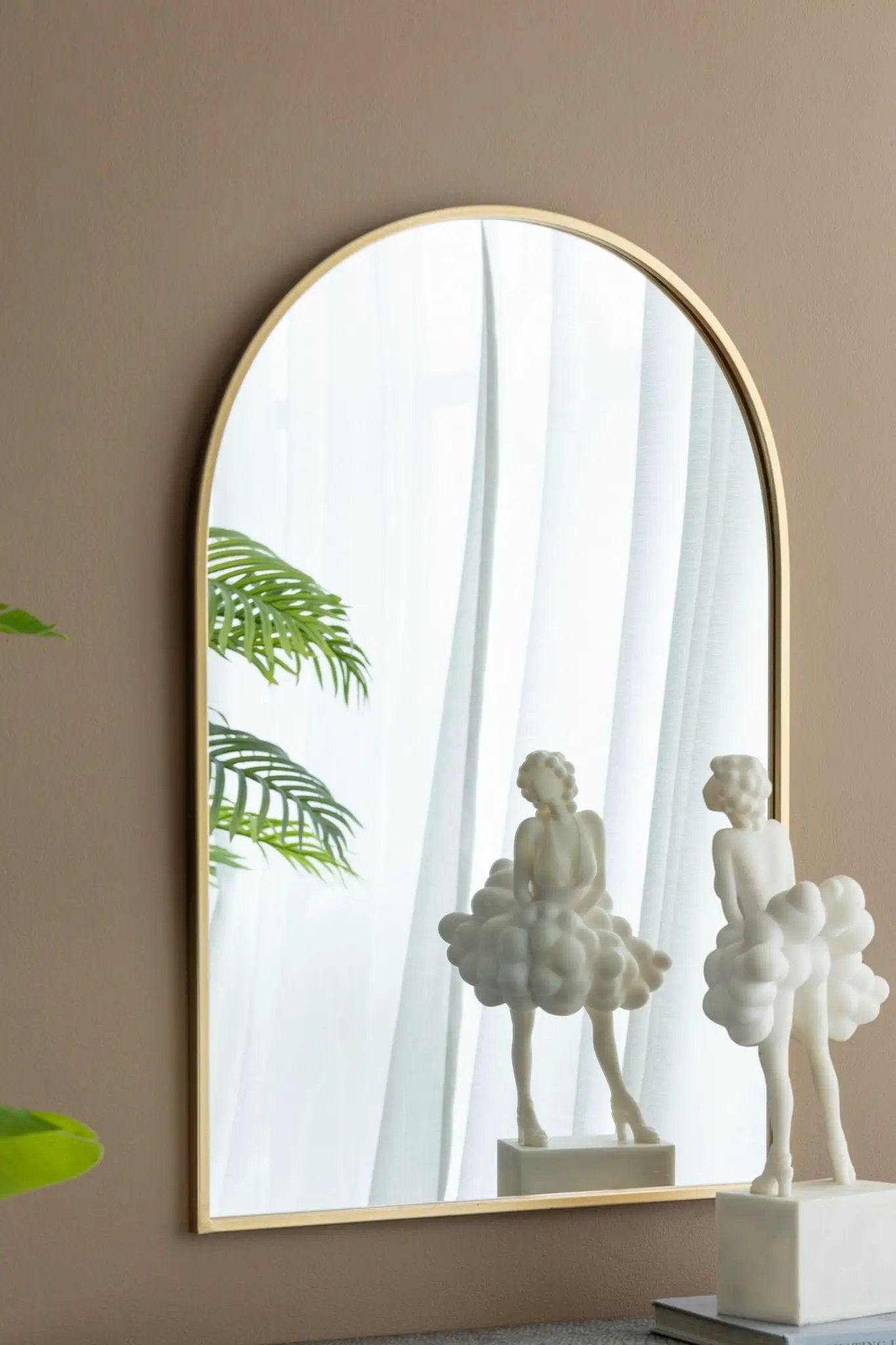 Arched Mirror With Metal Frame, Wall Mirror For Living Room Bedroom Entryway by HouseOfZazla
