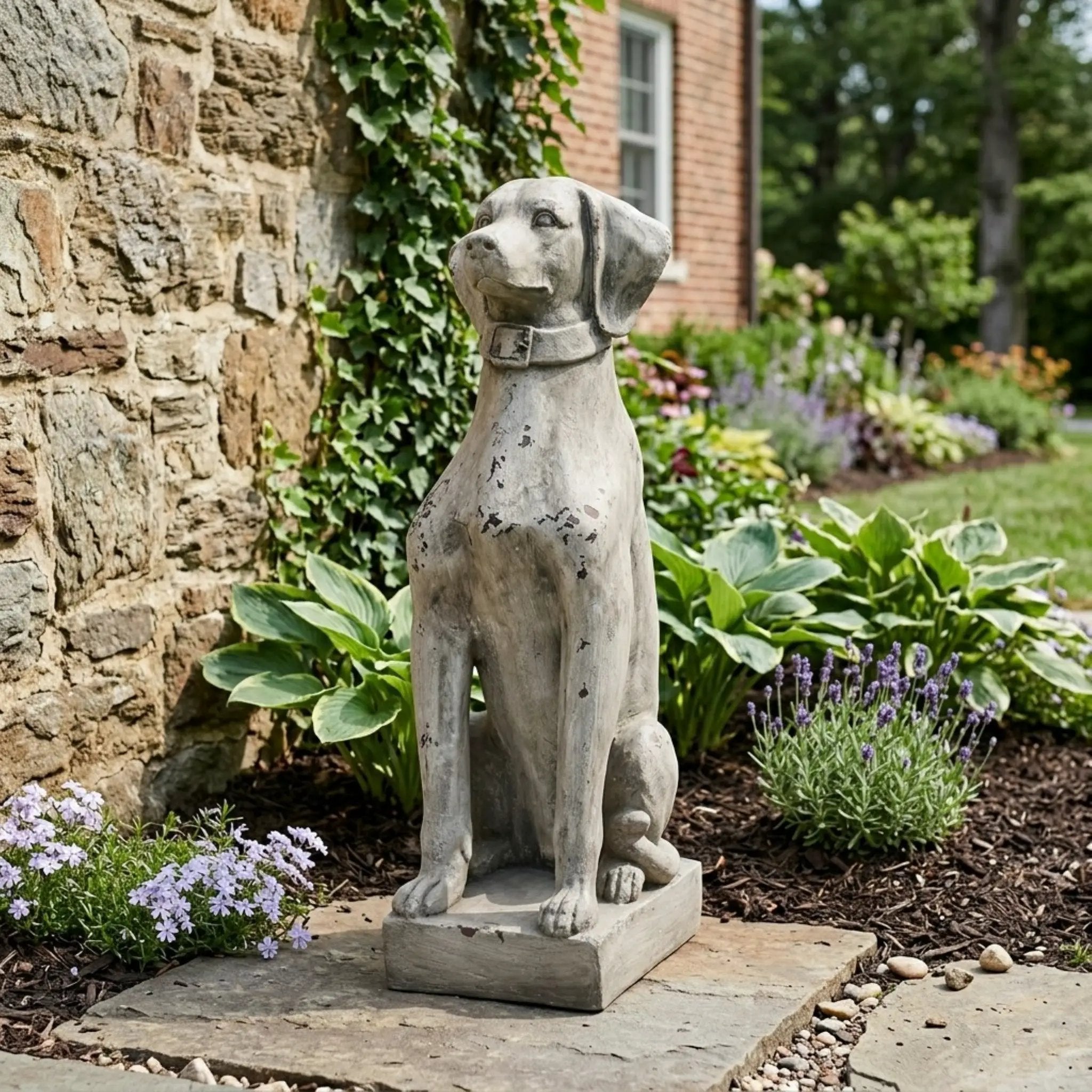 MGO Dog Decor Outdoor Dog Statue, Antique by HouseOfZazla