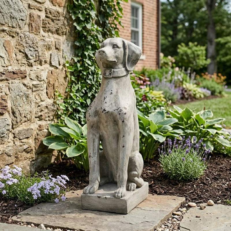 MGO Dog Decor Outdoor Dog Statue, Antique by HouseOfZazla