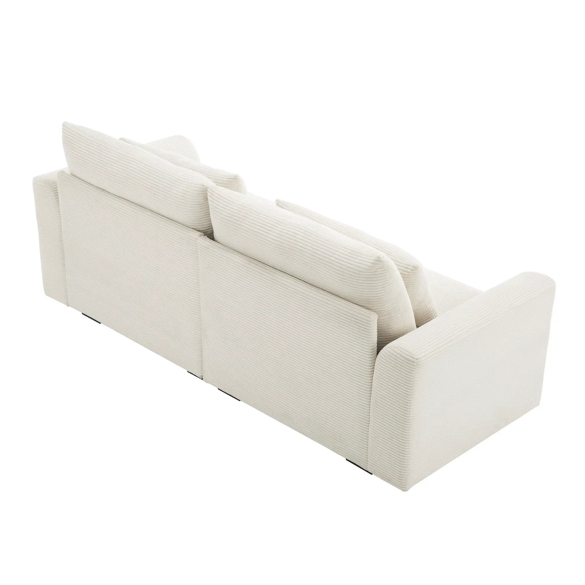 Beige Corduroy Sofa Couch by HouseOfZazla