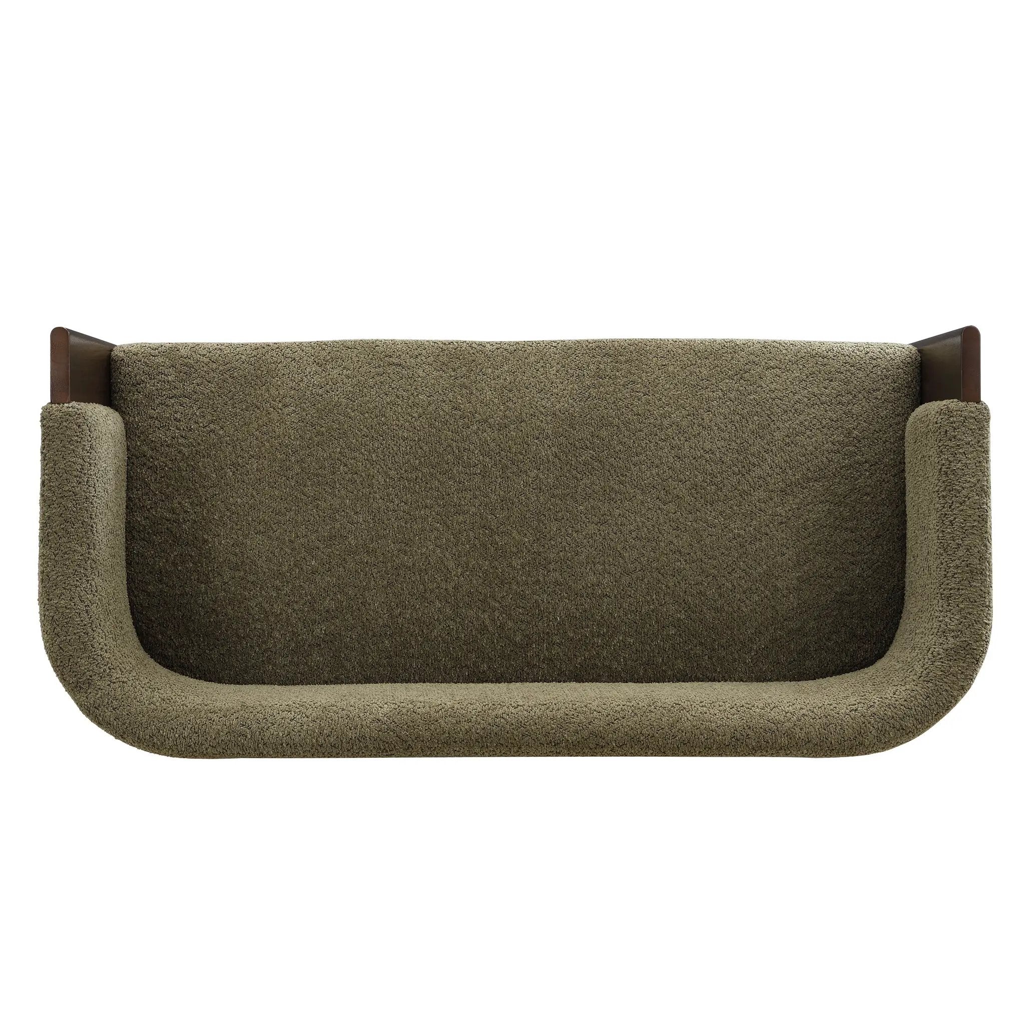 48.5" Upholstered Solid Loveseat (Walnut+Green) by HouseOfZazla