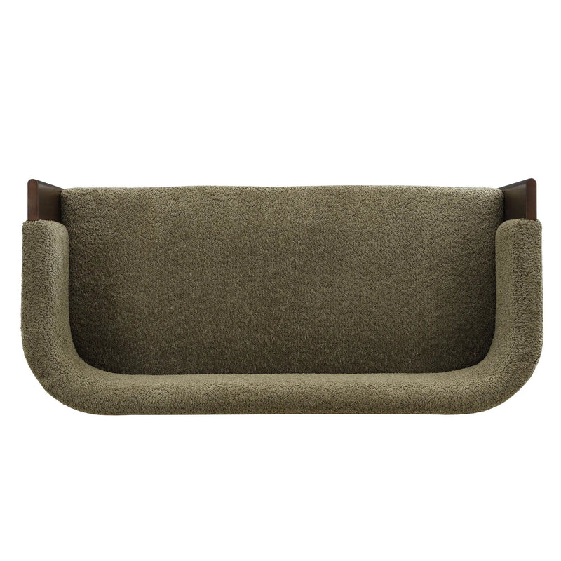 48.5" Upholstered Solid Loveseat (Walnut+Green) by HouseOfZazla