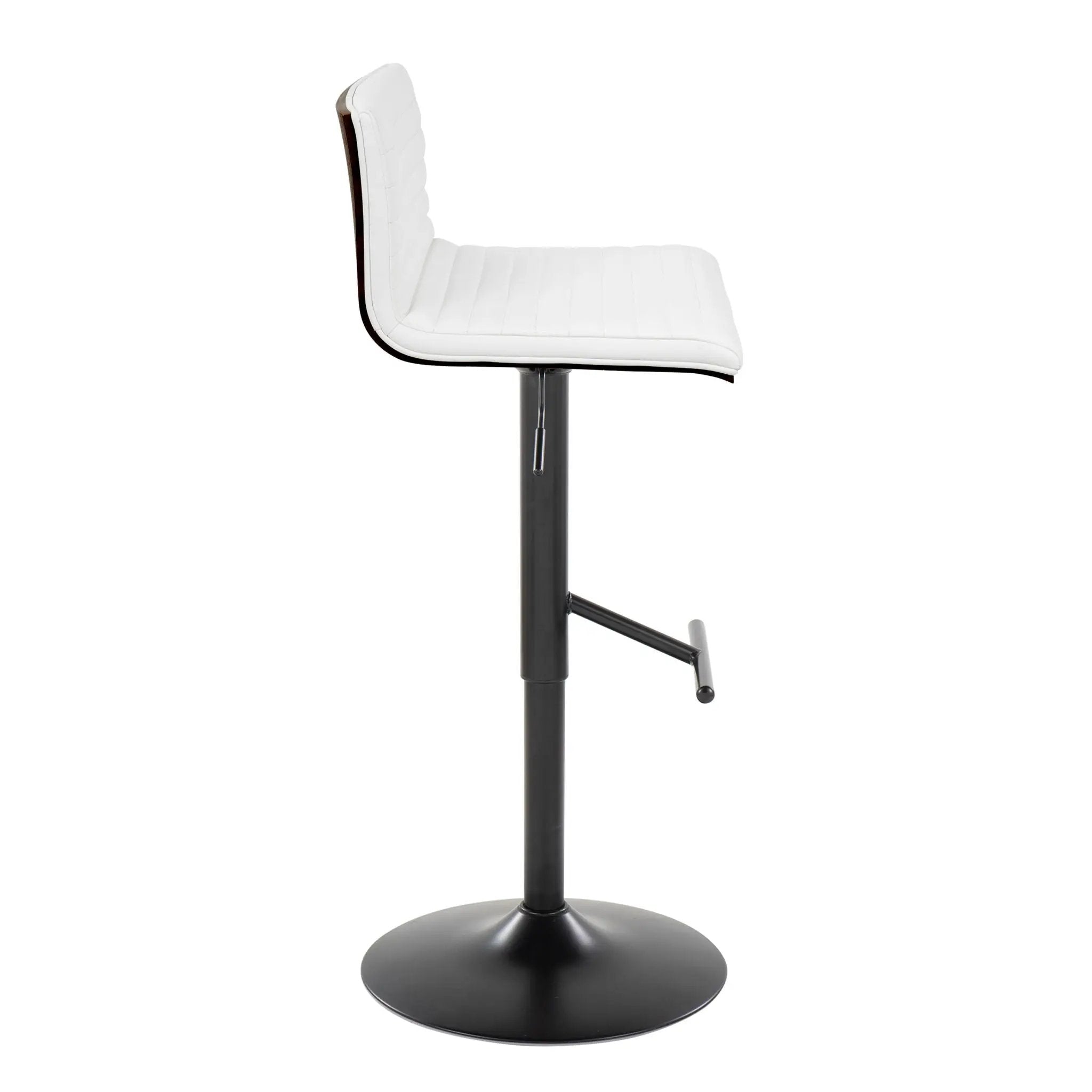 Mason - Contemporary Adjustable Barstool With Swivel With Straight T Footrest (Set of 2) by HouseOfZazla
