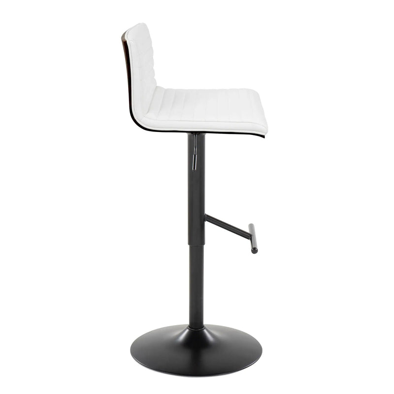 Mason - Contemporary Adjustable Barstool With Swivel With Straight T Footrest (Set of 2) by HouseOfZazla