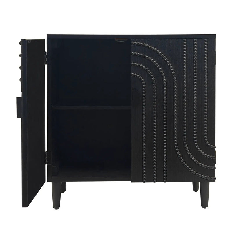 2 Door Storage Cabinet With Adjustable Shelf - Black by Unique Piece Furniture