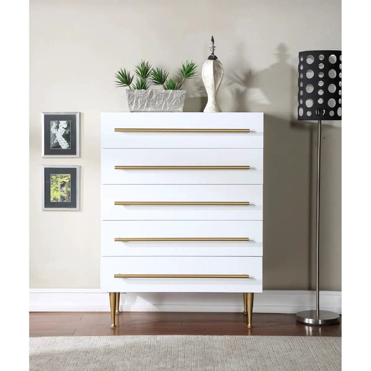Contemporary 5 Drawer Chest For Bedroom by HouseOfZazla