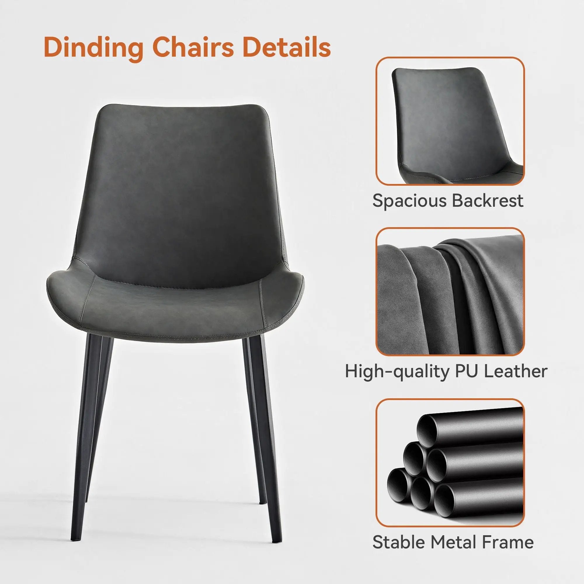 Dining Table Set, Chairs (Set of 2) - Gray by Unique Piece Furniture