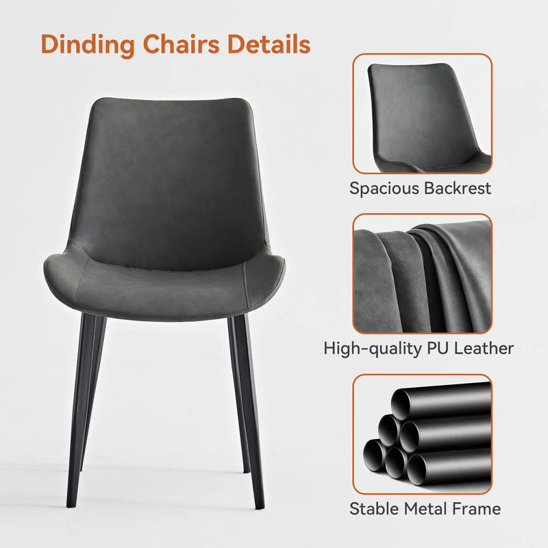 Dining Table Set, Chairs (Set of 2) - Gray by Unique Piece Furniture