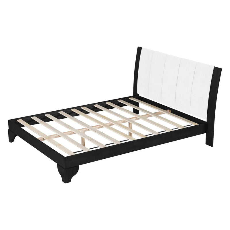 Queen Size Bed Frame in Black & White Pine by HouseOfZazla