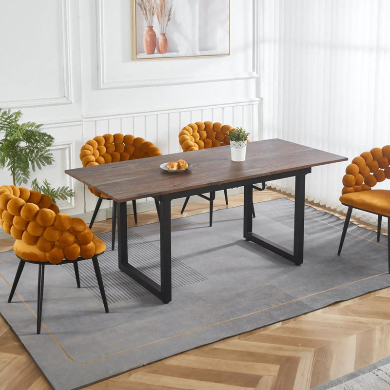 Square Extendable Dining Table With Metal Legs by Unique Piece Furniture