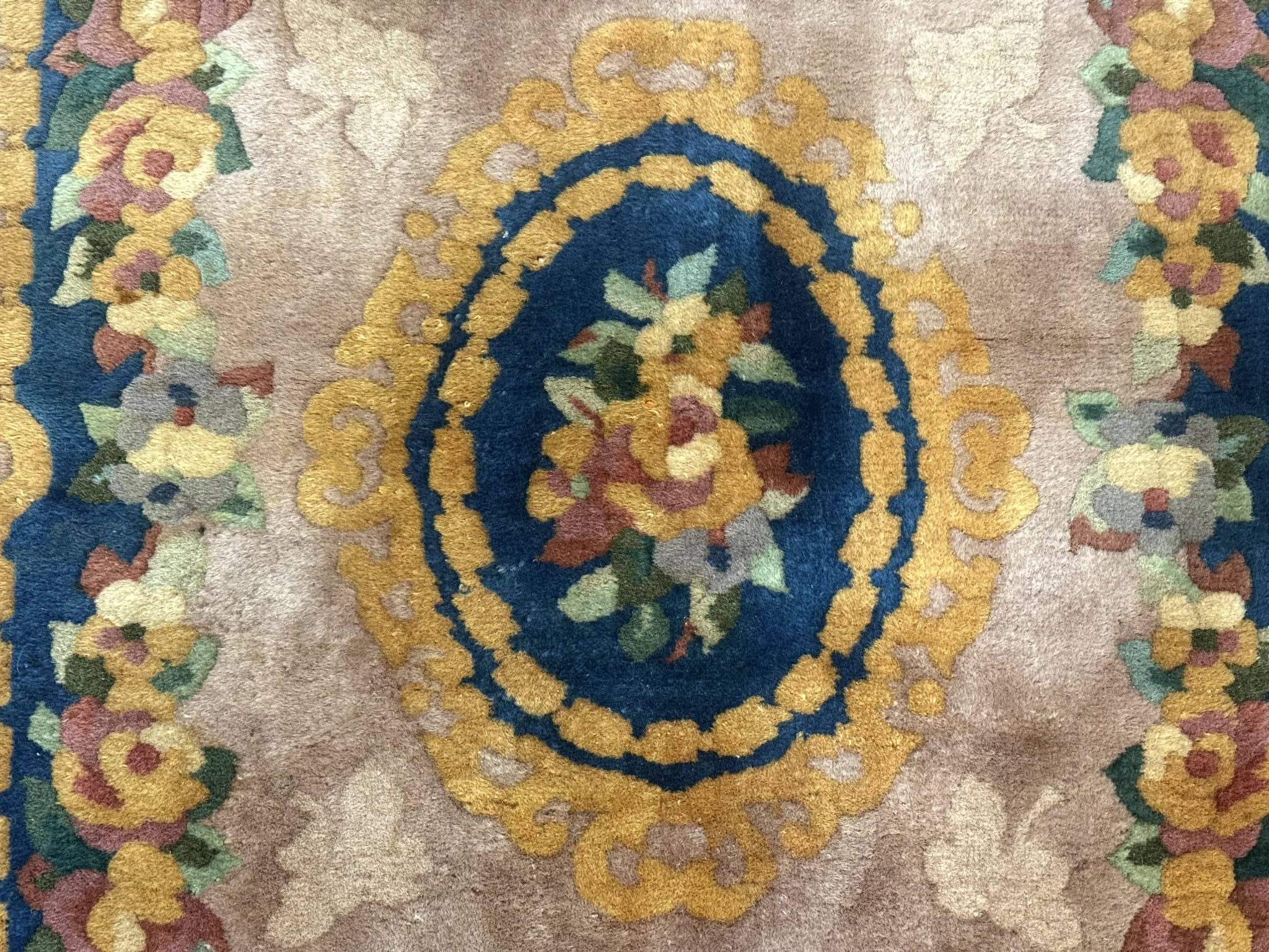 Chinese Wool Rug 3x5, Vintage 90 Line Carpet, Small Art Deco Rug by Jewel Rugs