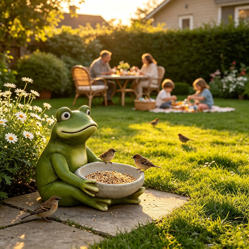 14-Inch Moss Frog Sculpture by HouseOfZazla