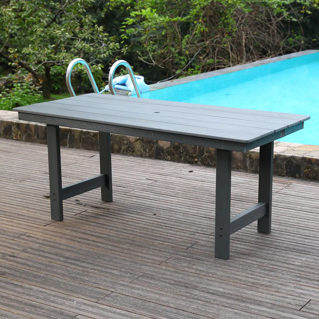 HDPE Patio Dining Family Table with Umbrella Hole by HouseOfZazla