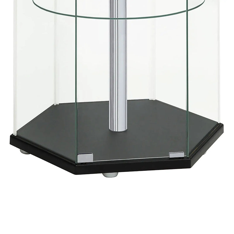 Tenley - 4 Shelf Curio Cabinet With Hexagonal Design by HouseOfZazla