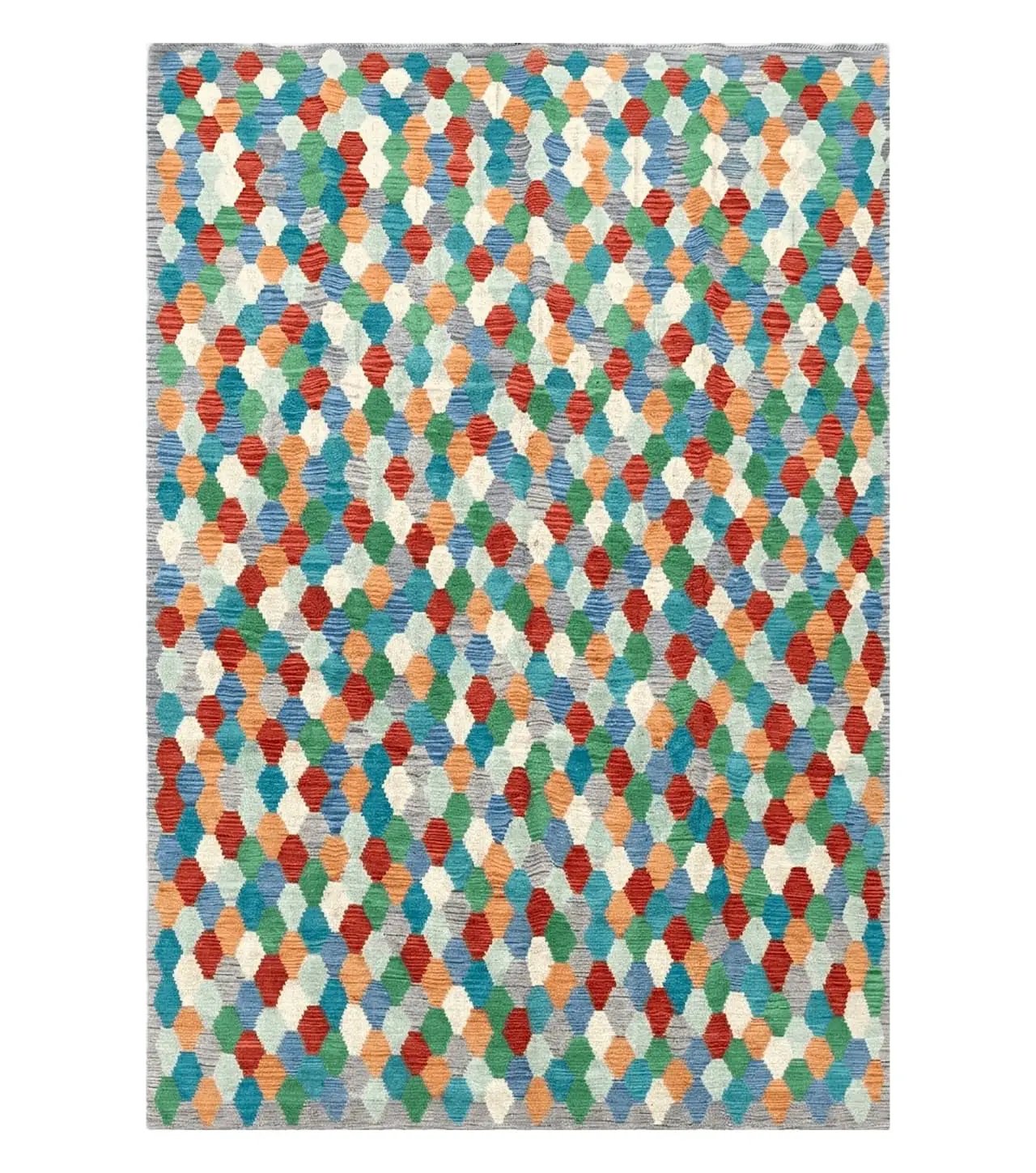 6.5 x 9.5 Colorful Chobi Kilim Rug 6 x 9 Multicolor Turkish Kilim Rug 7x10 Chobi Kilim Rug Playroom Rug Wool Kilim Rug 6x9 New Tribal Kilim by Jewel Rugs