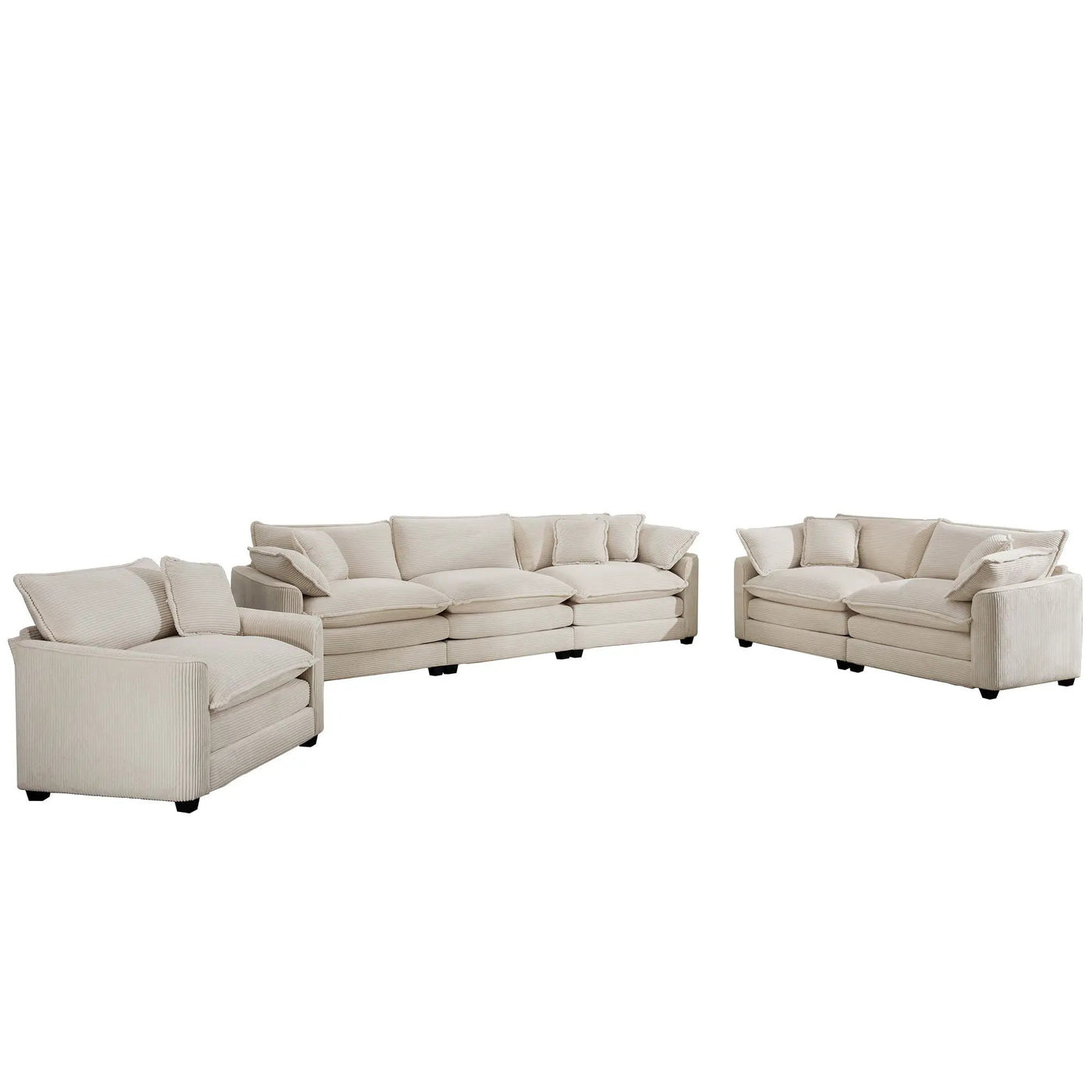 Elegant Oversized Sectional Sofa Set With Deep Seats And Flexible Layout by HouseOfZazla