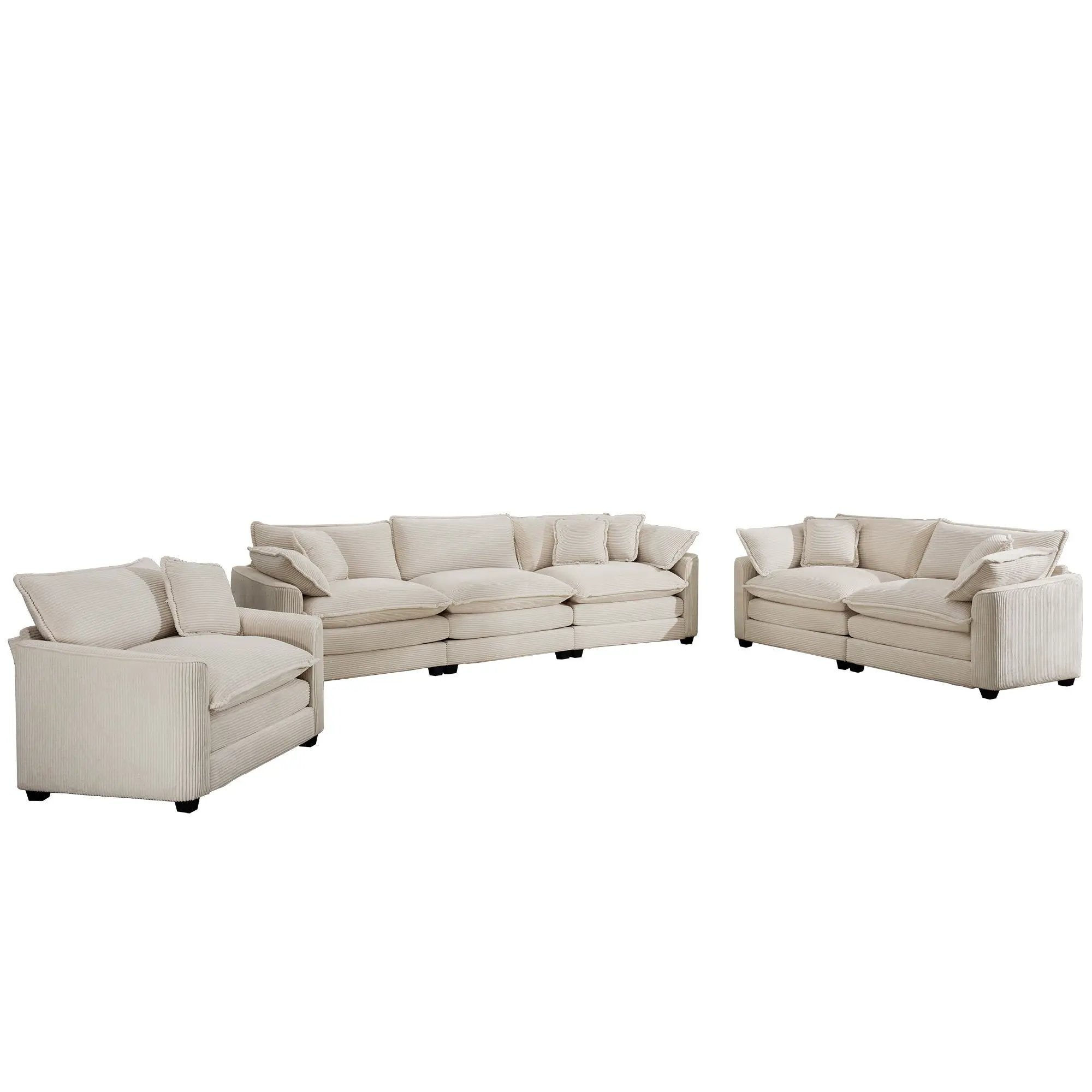 Elegant Oversized Sectional Sofa Set With Deep Seats And Flexible Layout by HouseOfZazla