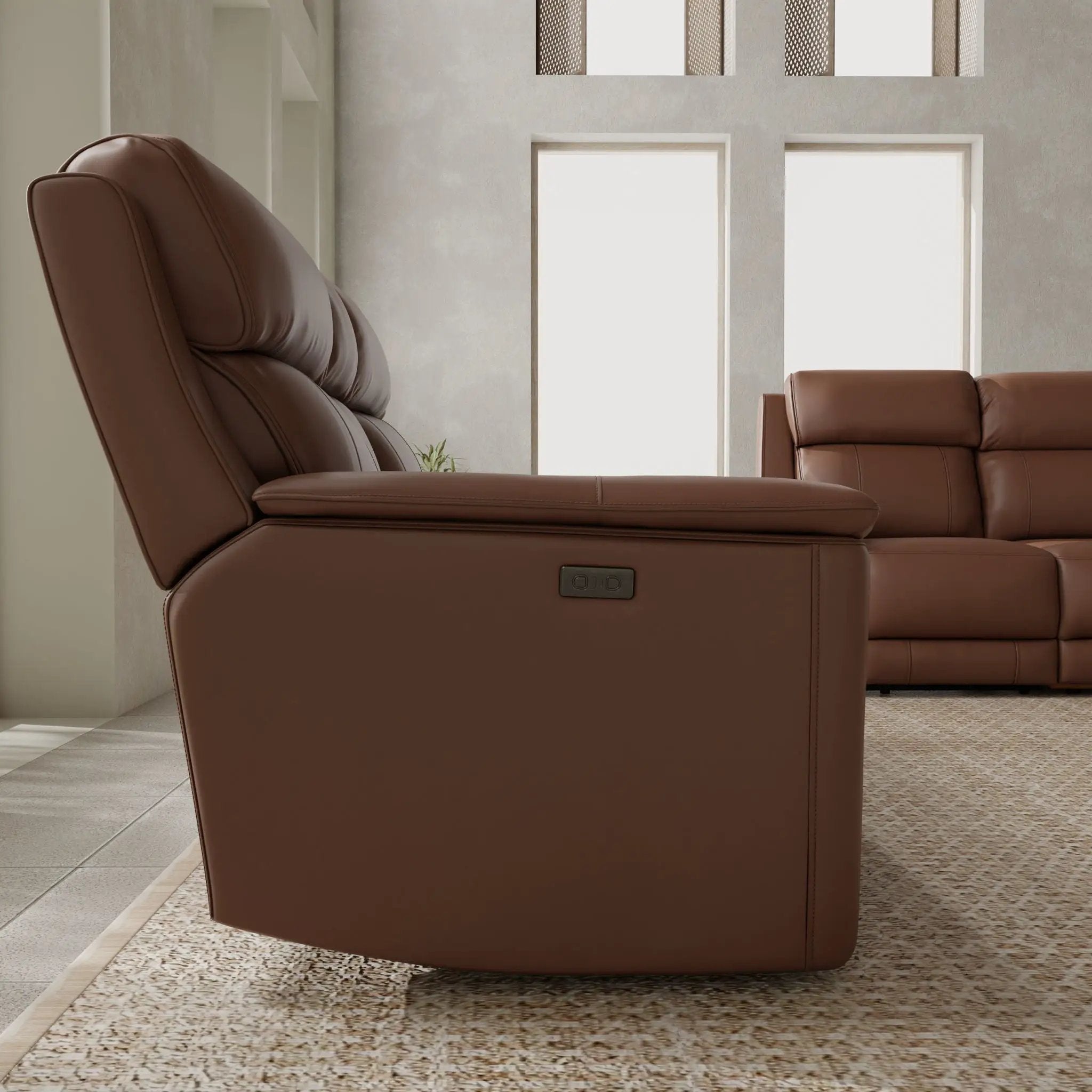 Oslo - Dual Power Reclining Loveseat With Console by Unique Piece Furniture