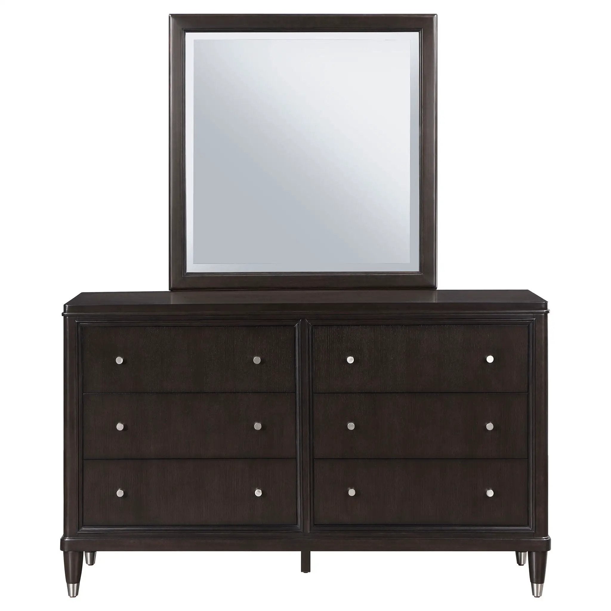 Emberlyn 6-drawer Dresser with Mirror Brown by Unique Piece Furniture