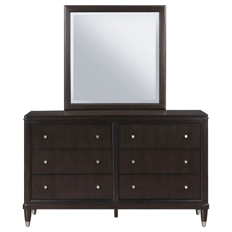 Emberlyn 6-drawer Dresser with Mirror Brown by Unique Piece Furniture