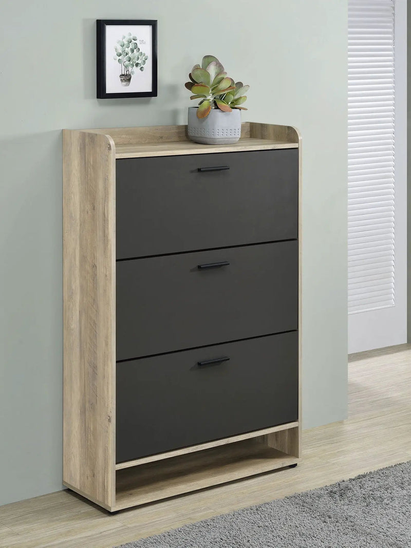 Denia 3-tier Engineered Wood Shoe Cabinet Grey by Unique Piece Furniture