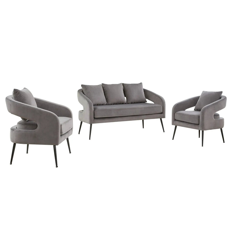 3 Piece Living Room Set, Loveseat & 2 Accent Chairs by HouseOfZazla