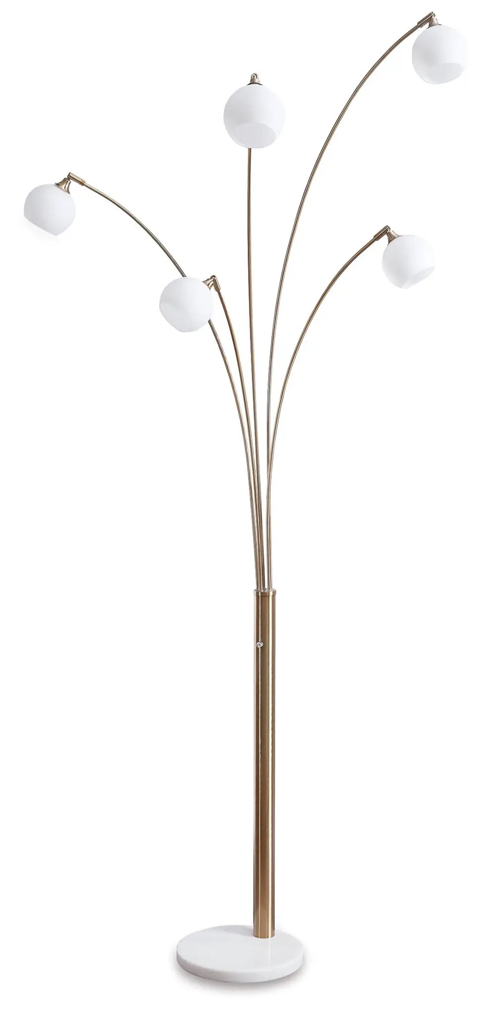 Taliya - Metal Arc Lamp - Champagne / White by Unique Piece Furniture