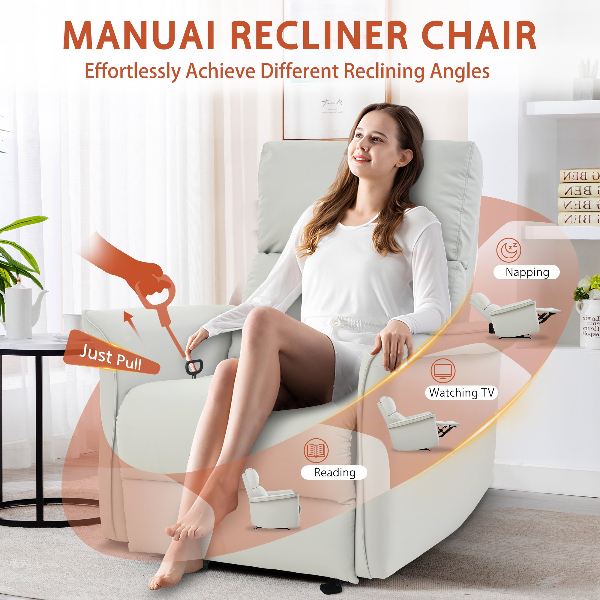 Manual Rocker Recliner Chair for Adults by HouseOfZazla