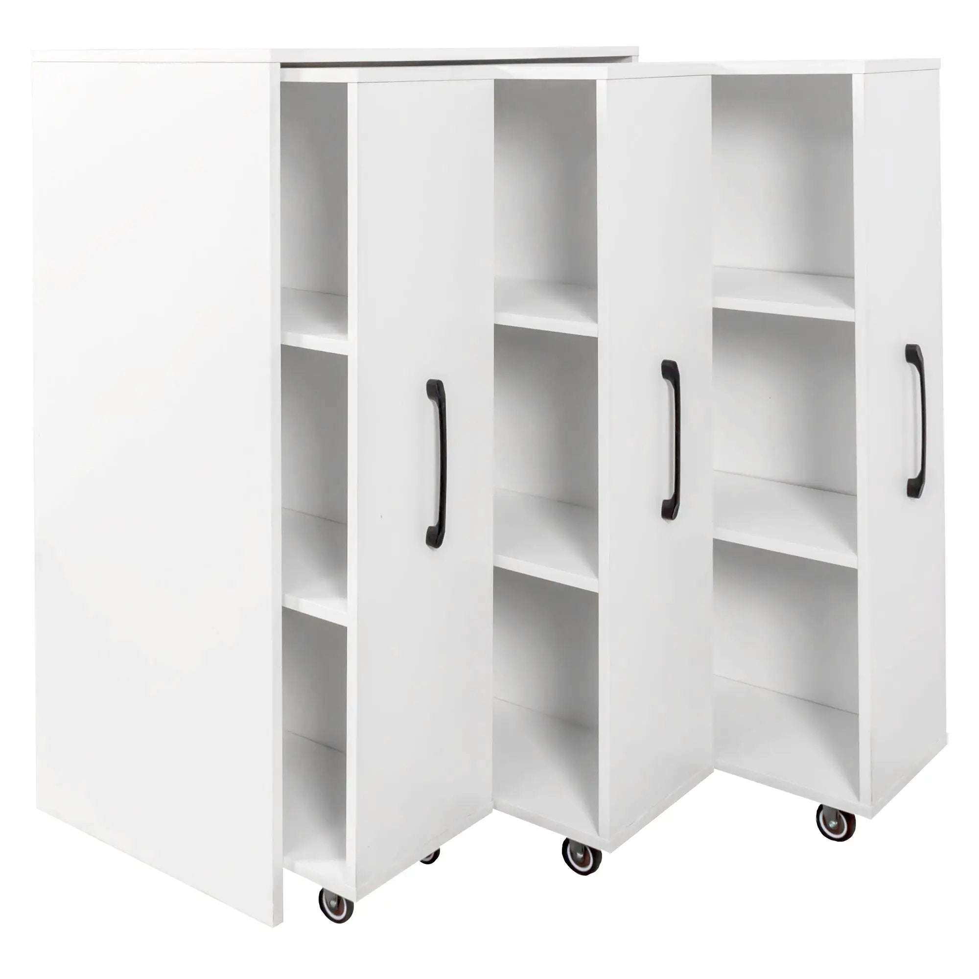 3 Tier Bookcase with Three Pulled Out Doors and Wheels by HouseOfZazla