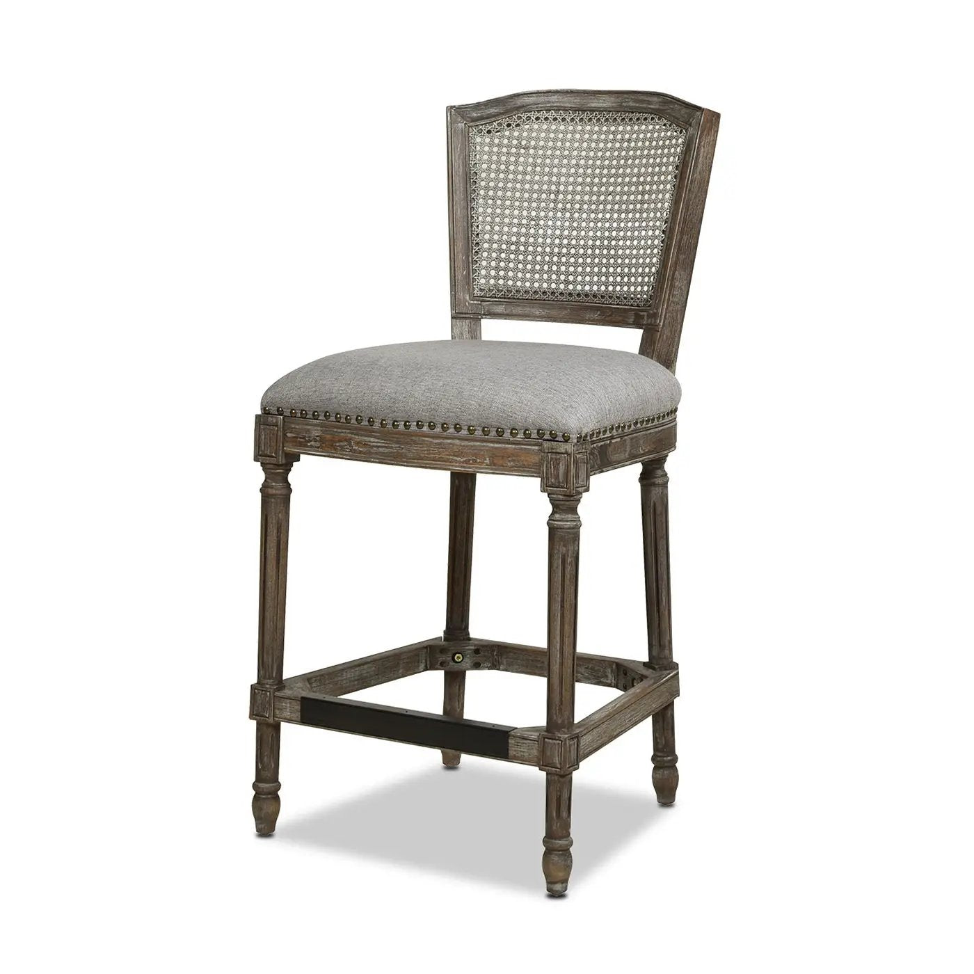 Triomphe - Rattan Wicker High Back Armless Counter Bar Stool by Unique Piece Furniture