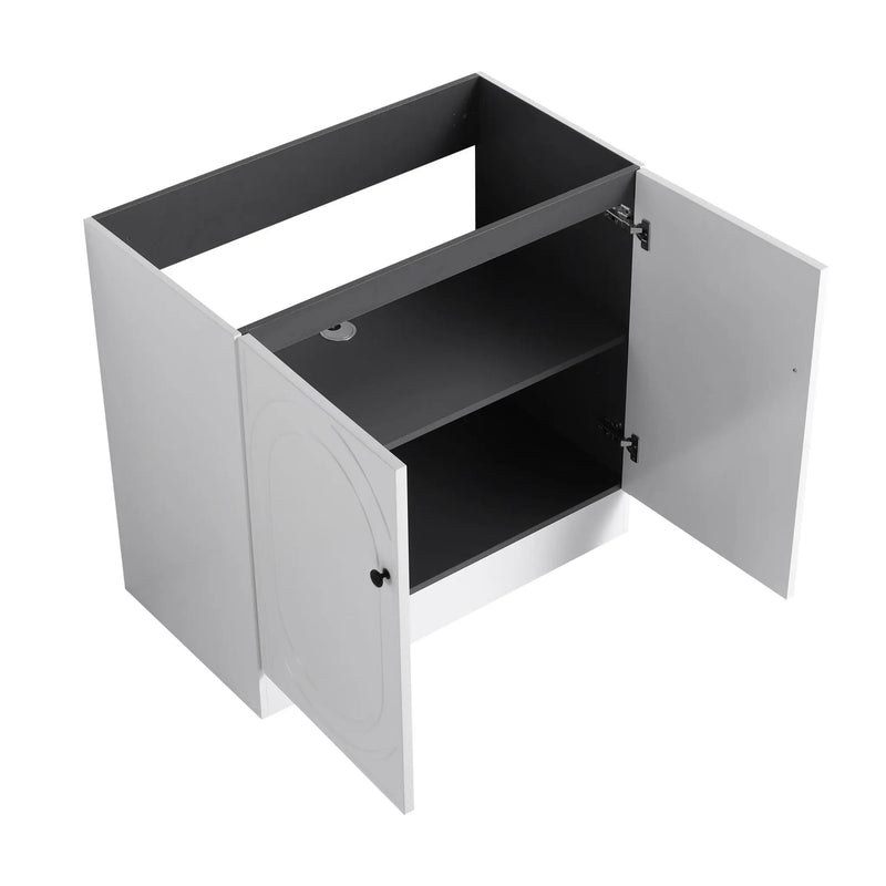 Contemporary Freestanding Bathroom Vanity With Resin Sink & Soft-Close Cabinet Doors by HouseOfZazla