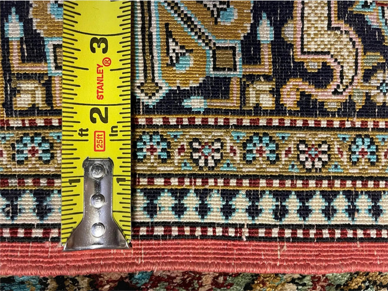 Persian Qum Silk Rug 3.8 x 5.6, Silk on Silk, Animal Pictorials, Fine 330 KPSI by Jewel Rugs