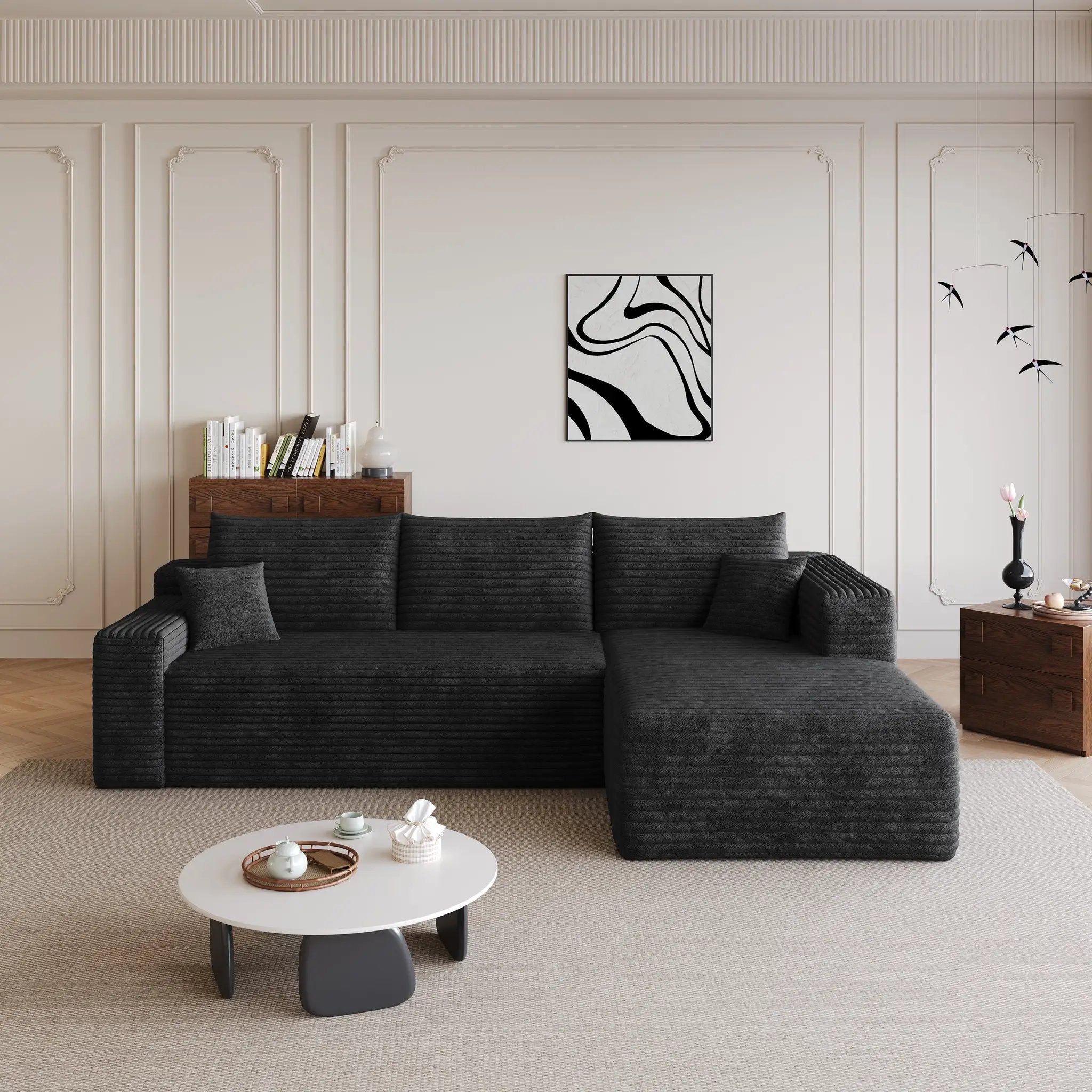95" Cloud Sectional Sofa, Modern Minimalist Upholstered Couch by HouseOfZazla