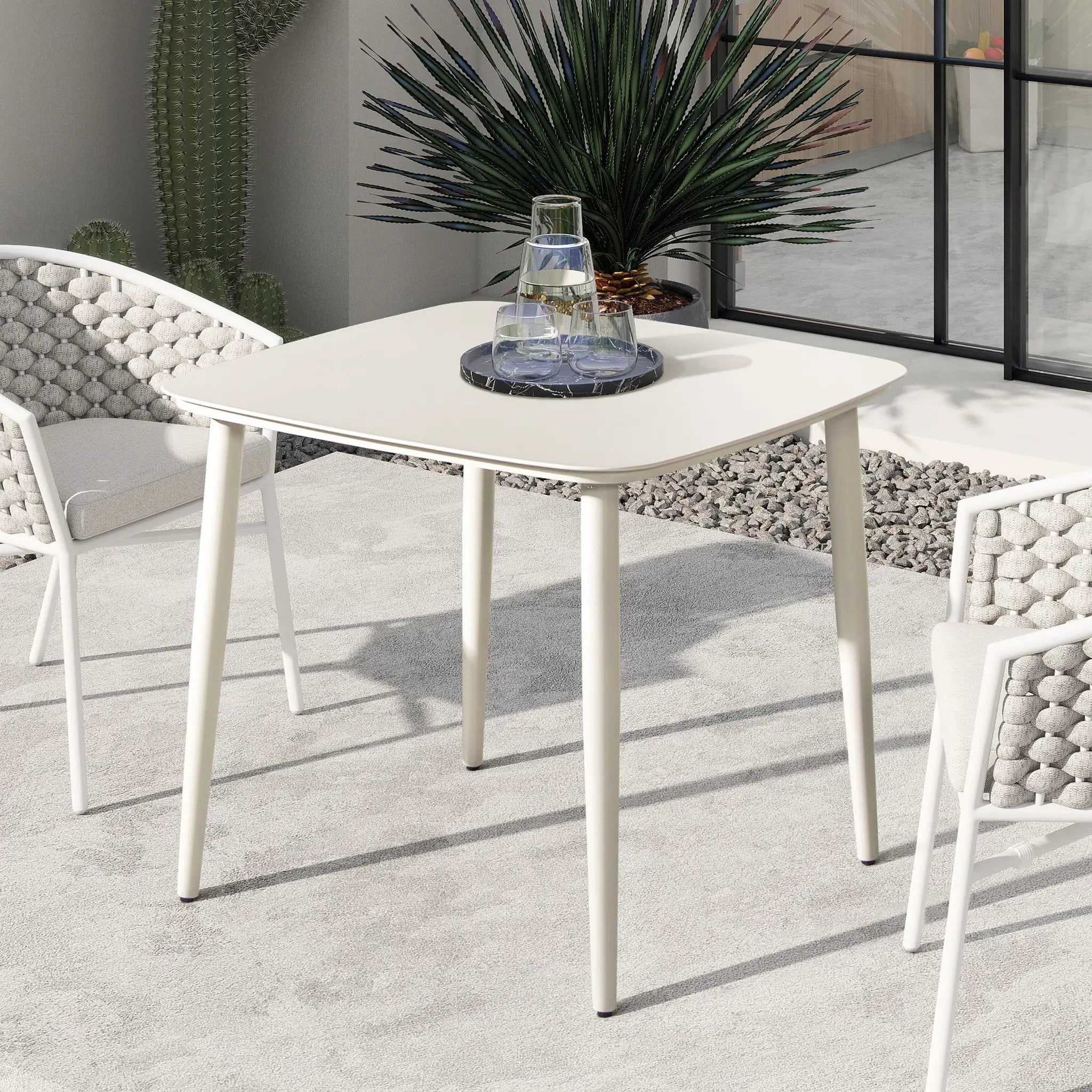 Santorini 33.5" Square Outdoor Patio Table by HouseOfZazla
