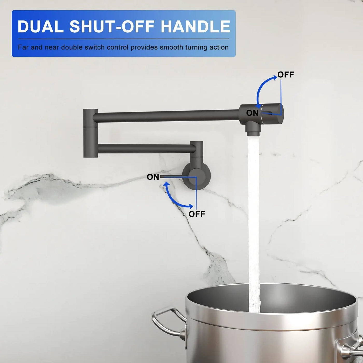 Modern Design Pot Filler Faucet Wall Mount Kitchen Sink, Folding Stretchable by HouseOfZazla