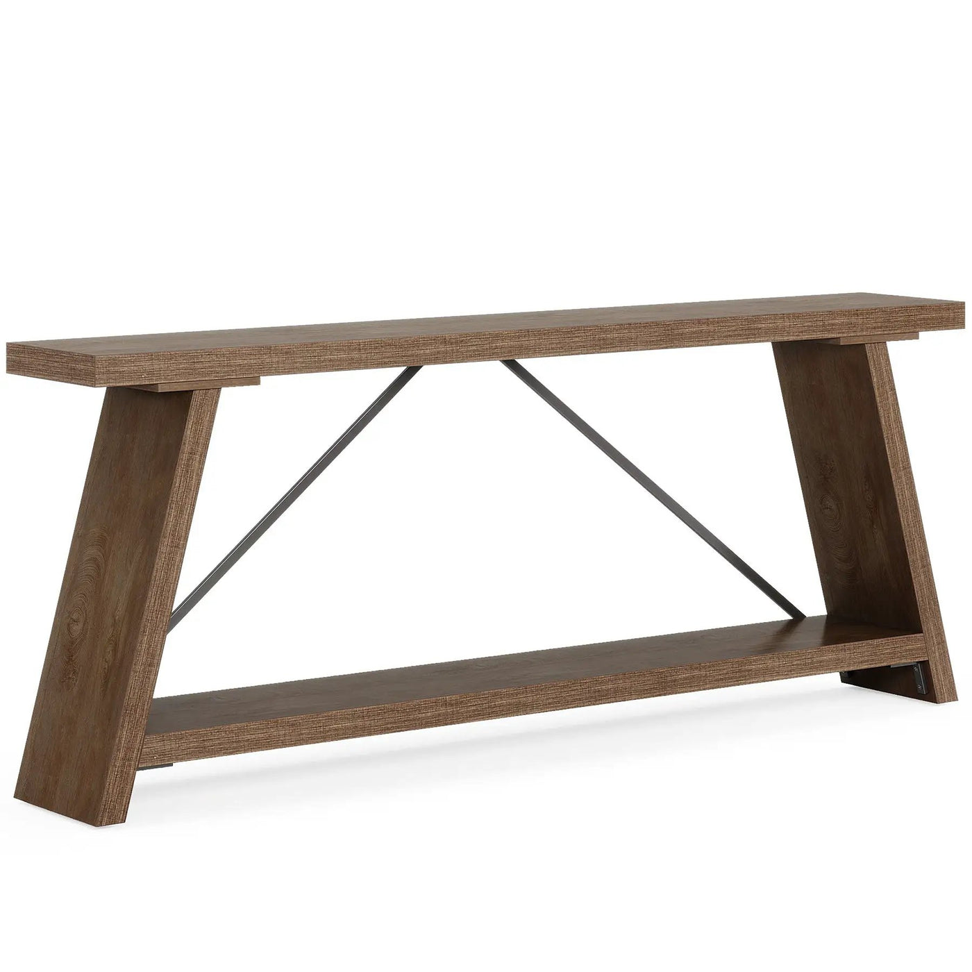 Console Table Extra Long Sofa Table With 2 Tier Shelves For Living Room by HouseOfZazla