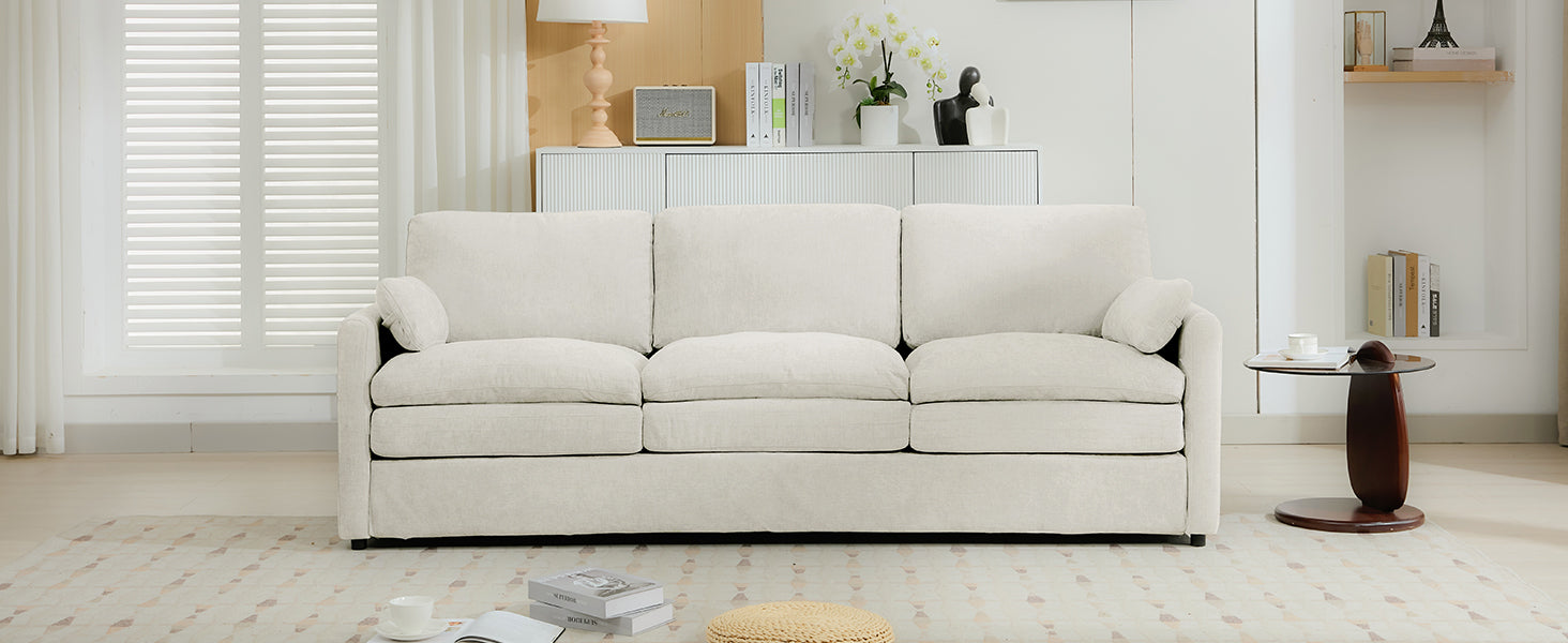 Cozy Upholstered 3-Seater Sofa with Plush Double Cushion and Ergonomic Design by BLAKHOM
