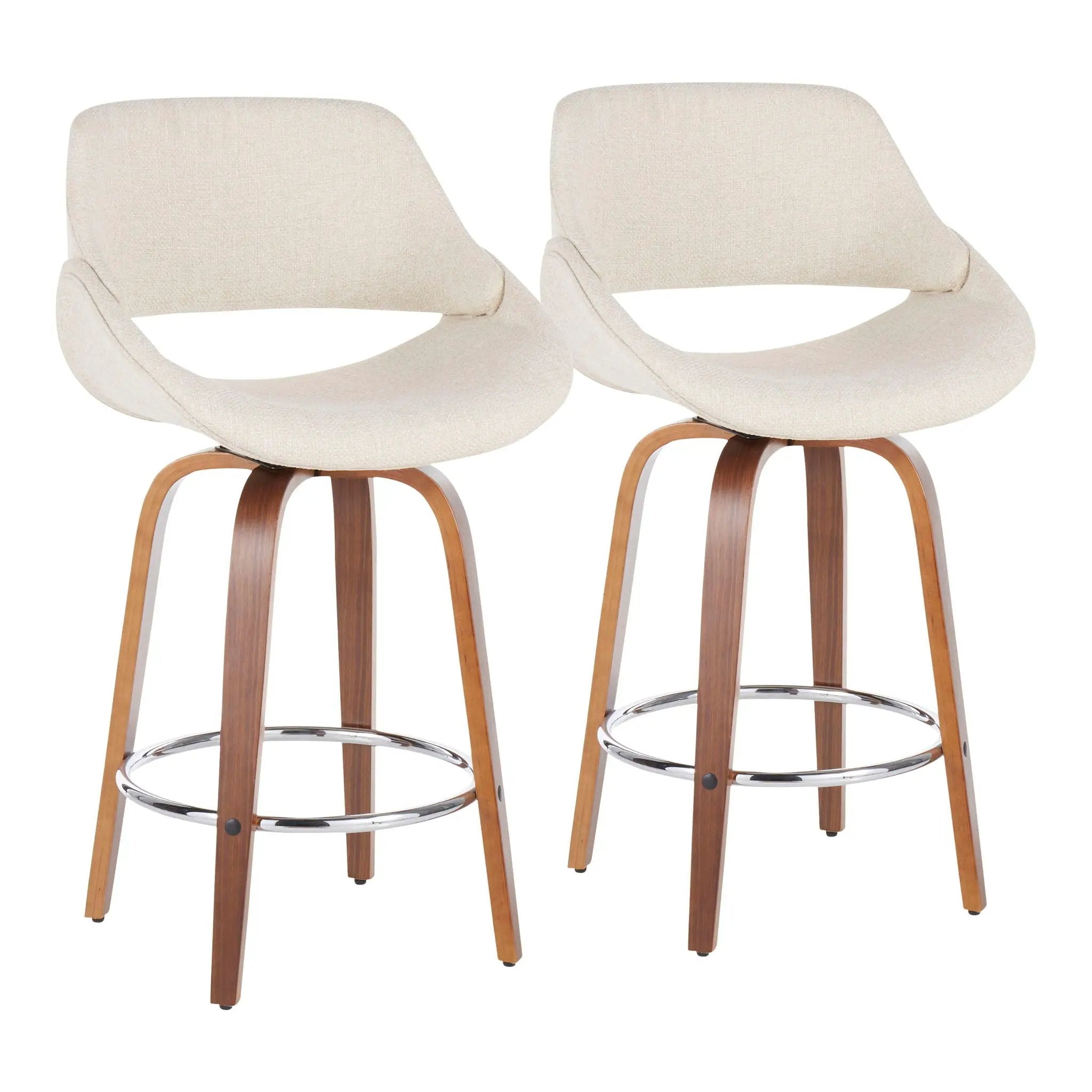 Fabrico - Mid Century Modern Counter Stool (Set of 2) by HouseOfZazla