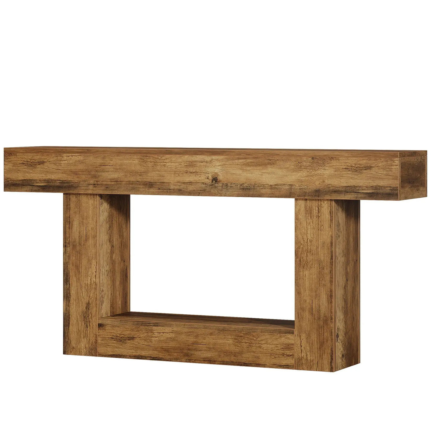 Console Table With 2 Tier Storage, U Shaped Base by HouseOfZazla