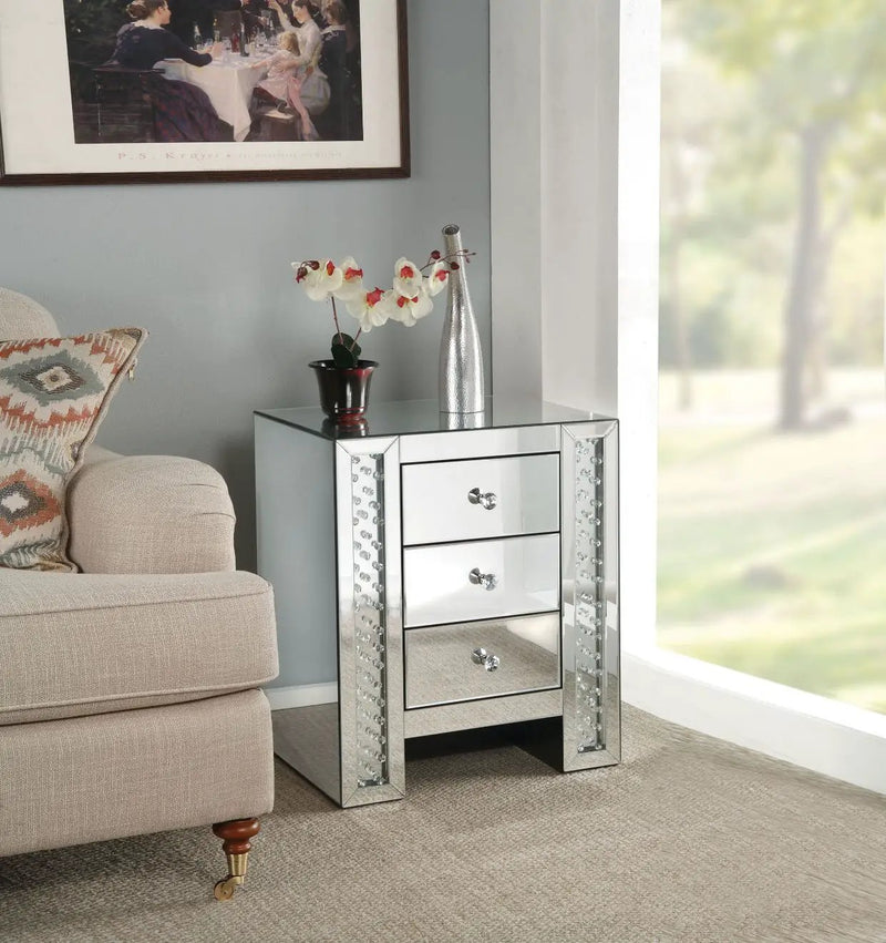 Nysa - Accent Table - Mirrored & Faux Crystals by Unique Piece Furniture
