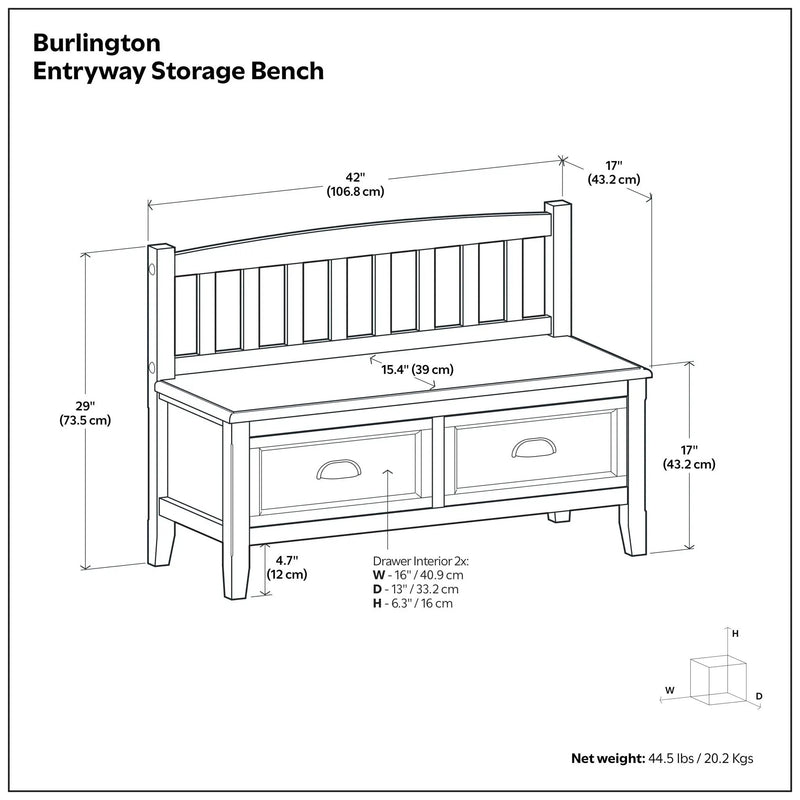 Burlington - Entryway Storage Bench With Drawers by HouseOfZazla